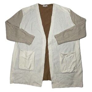 Madewell Womens Cardigan XL Kent Colorblock Heather Timber Open Front Sweater